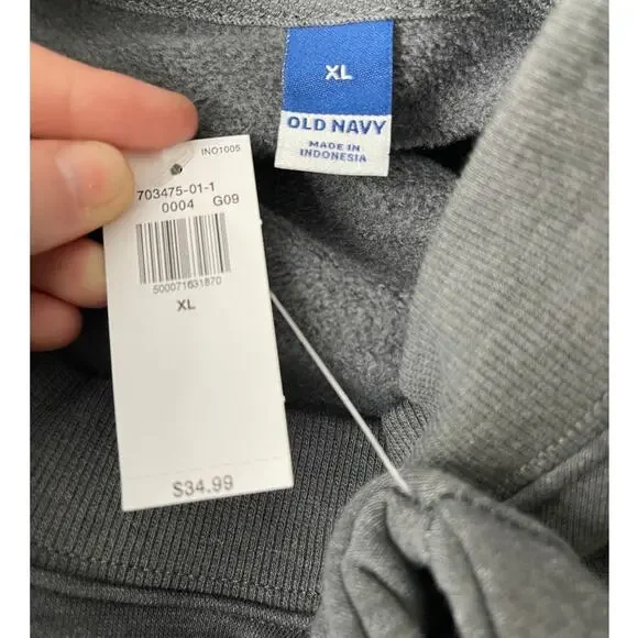 Old Navy Womens Long Sleeve Gray Relaxed Fit Sweatshirt Sweater Pocket XL NEW - Picture 7 of 10